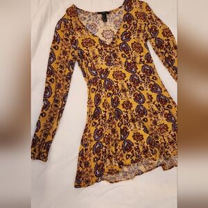 Forever 21 Yellow and Purple Floral Mini Dress